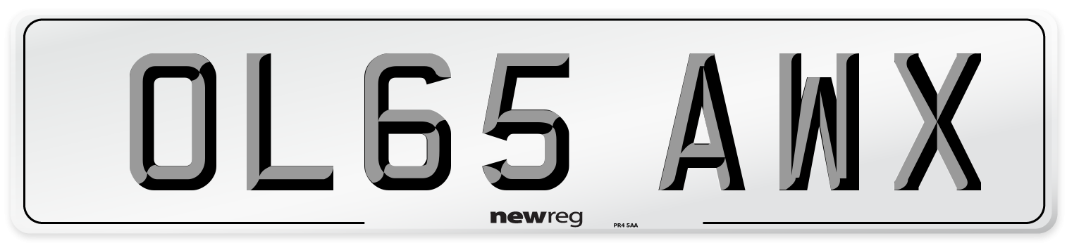 OL65 AWX Number Plate from New Reg